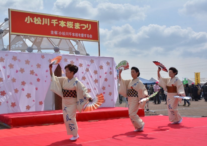 東京櫻花開花情報 東京自由行追櫻5個私房景點 @去旅行新聞網 圖8:「小松川千本櫻祭」活動,邀請當地團體表演,期以讓更多人知道這處賞花好去處。(江戶川區提供)