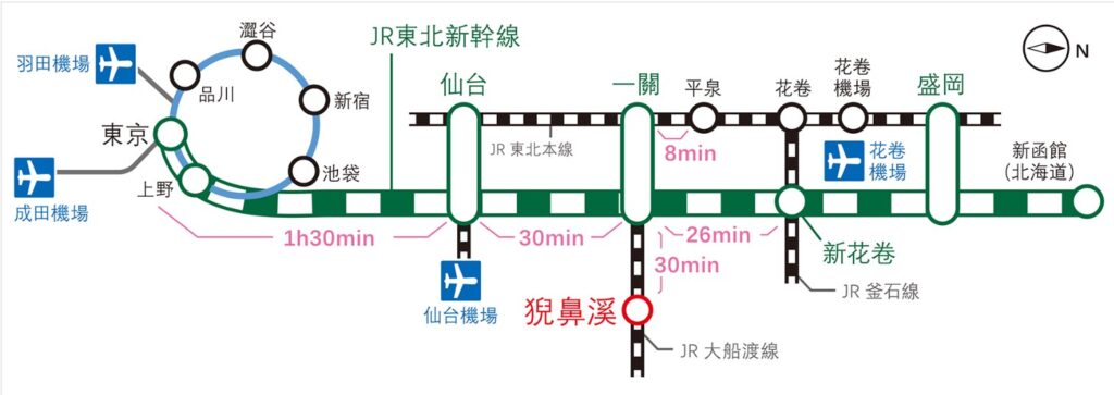 日本東北賞楓推薦》岩手猊鼻溪乘船賞秋冬美景 @去旅行新聞網 猊鼻溪鐵道路線圖