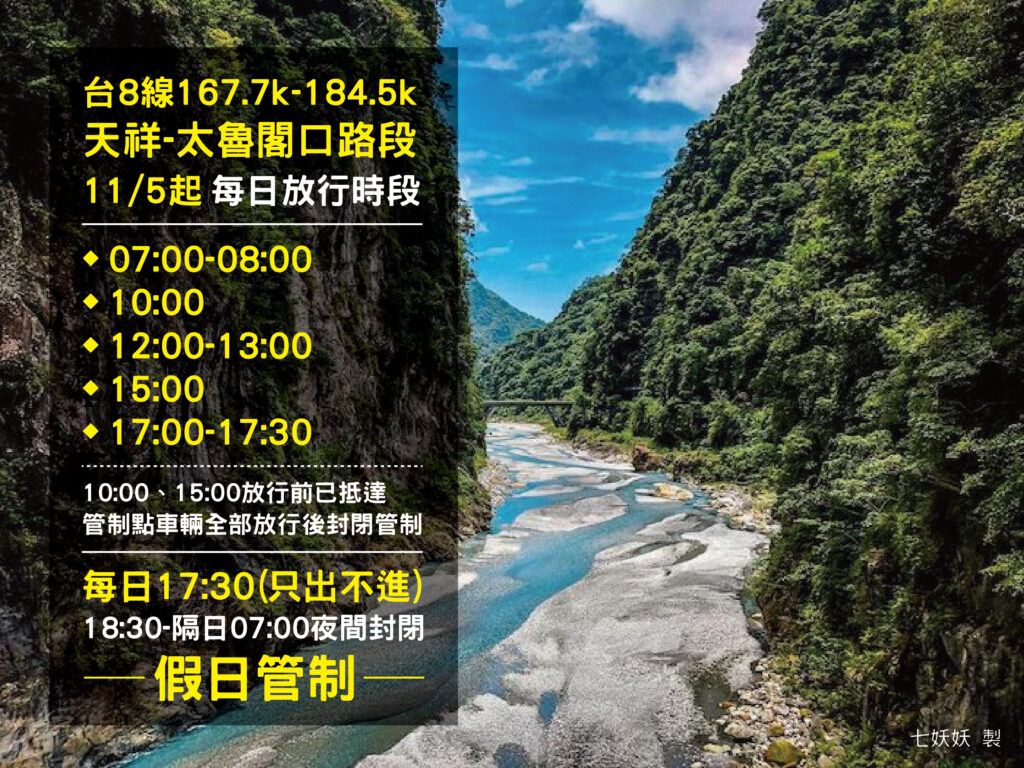 1105台8線中橫公路東段(大禹嶺至太魯閣)交管措施公布 @去旅行新聞網