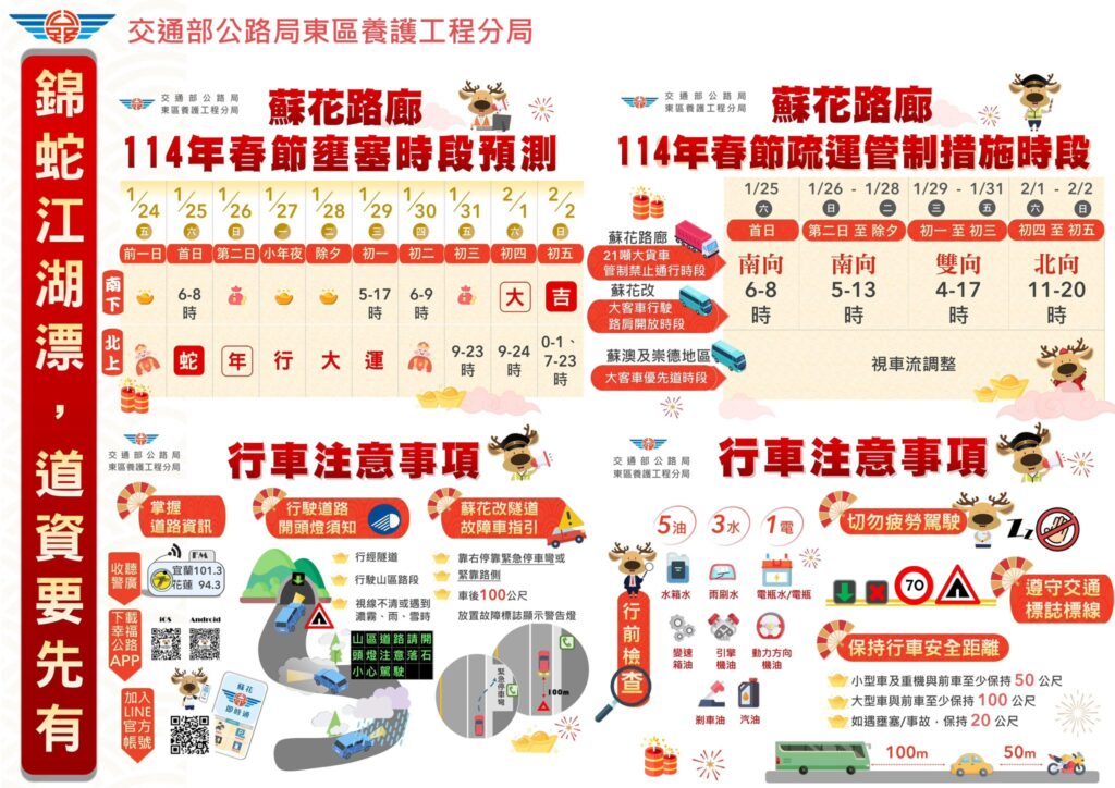 2025春節連續假期蘇花公路管制措施公告 @去旅行新聞網