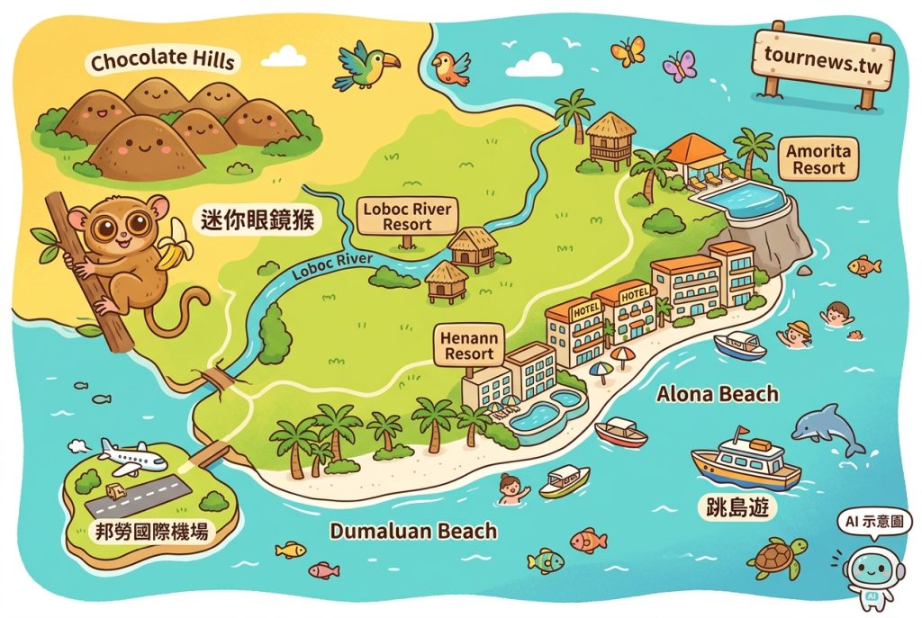 2026薄荷島住宿推薦:10間高評價飯店精選,從Alona海灘到叢林河畔 2026薄荷島住宿推薦:10間高評價飯店精選,從Alona海灘到叢林河畔 - 薄荷島四大住宿區域簡介