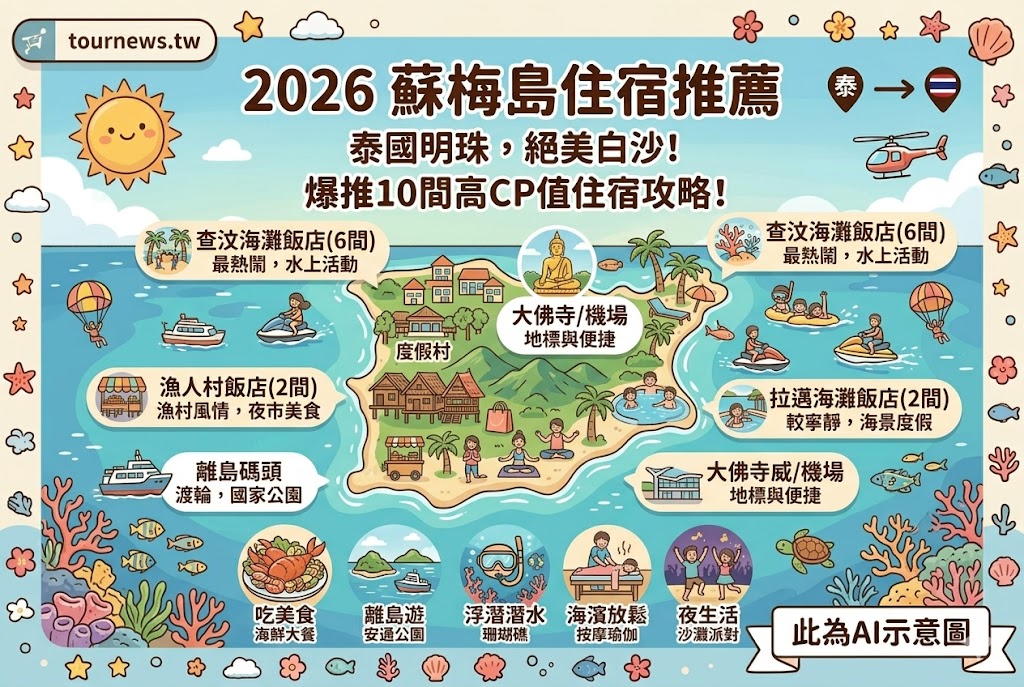 2026蘇梅島住宿推薦｜海灘度假vs平價大街10間精選飯店，查汶拉邁雙區攻略