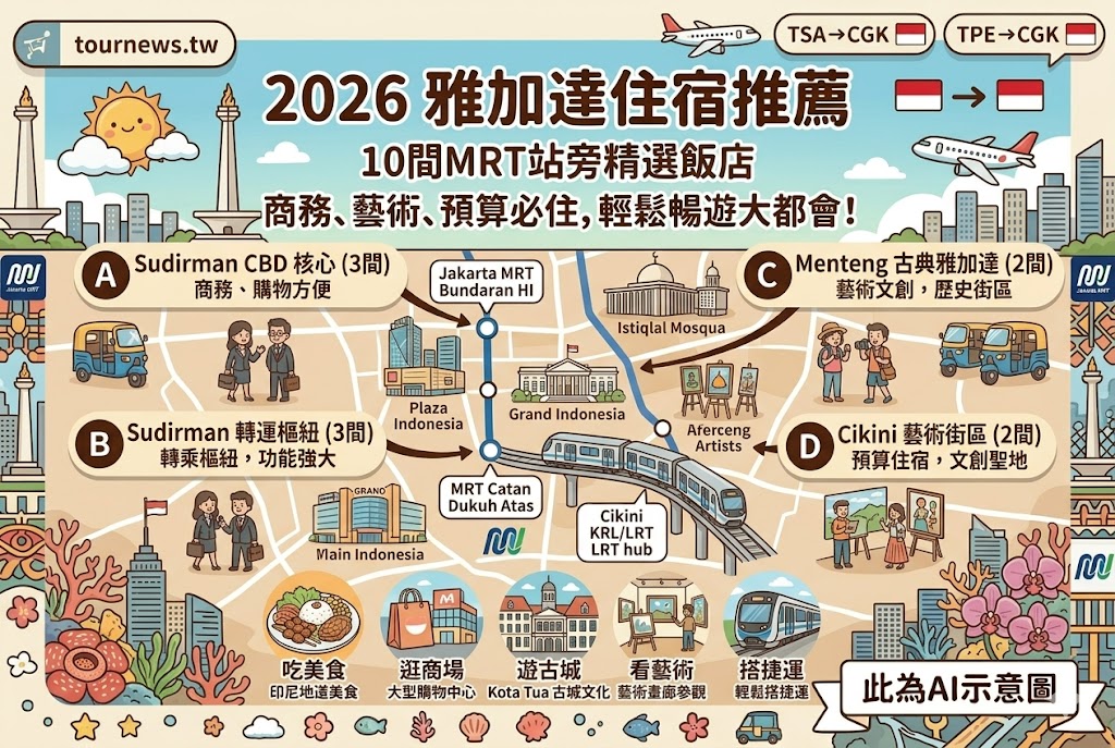 2026雅加達住宿推薦：10間MRT步行即達精選飯店，自由行必住清單