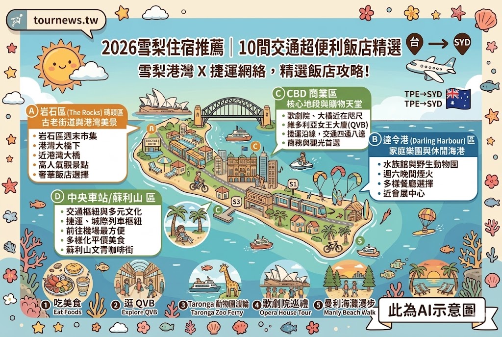2026雪梨住宿推薦 10間交通超便利飯店精選，CBD、達令港、岩石區全攻略