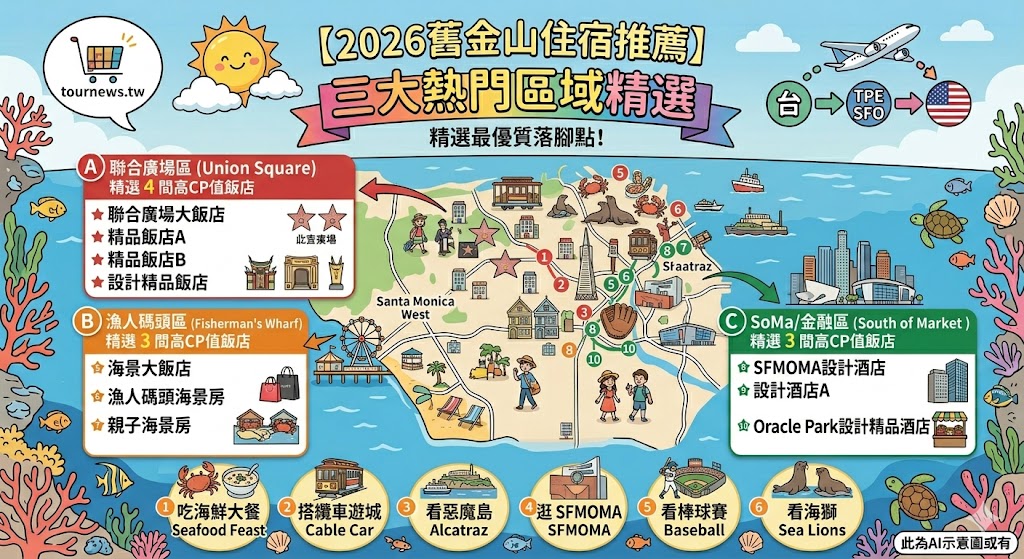 2026舊金山住宿推薦:10間交通便捷飯店精選 聯合廣場、漁人碼頭、SoMa自由行必住 2026舊金山住宿推薦:10間交通便捷飯店精選 聯合廣場、漁人碼頭、SoMa自由行必住 @去旅行新聞網