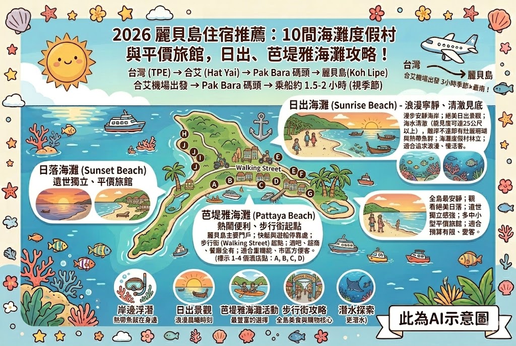 2026麗貝島住宿推薦|10間高CP值海灘度假村與平價旅館,日出海灘、芭堤雅海灘怎麼選? 2026麗貝島住宿推薦|10間高CP值海灘度假村與平價旅館,日出海灘、芭堤雅海灘怎麼選? @去旅行新聞網