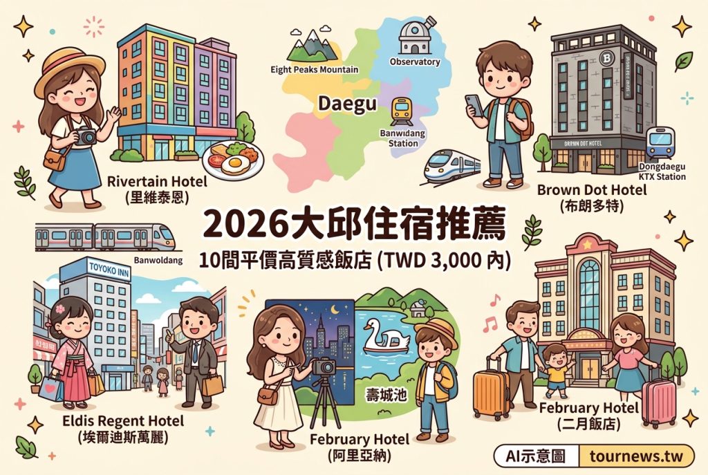 2026大邱住宿推薦 10間平價高質感飯店交通便利、近地鐵!(TWD 3,000 內) 2026大邱住宿推薦 10間平價高質感飯店交通便利、近地鐵!(TWD 3,000 內) @去旅行新聞網