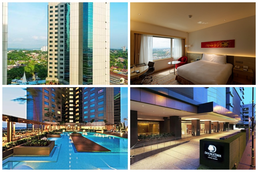 新山希爾頓逸林DoubleTree Hilton Johor Bahru外觀客房泳池實景四格合成