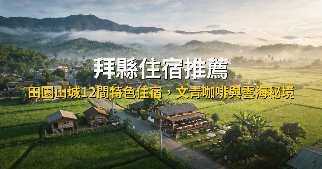 拜縣住宿推薦|田園山城12間特色住宿,文青咖啡與雲海秘境(2026最新版) @去旅行新聞網