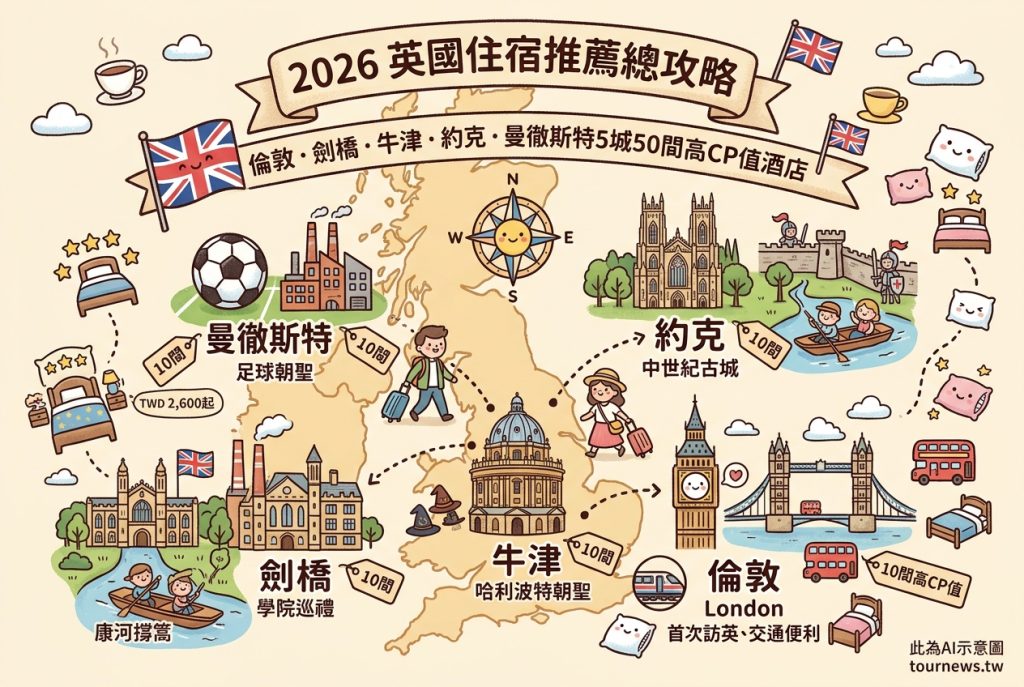 2026英國住宿推薦總攻略|倫敦・劍橋・牛津・約克・曼徹斯特5城50間高CP值酒店 2026英國住宿推薦總攻略|倫敦・劍橋・牛津・約克・曼徹斯特5城50間高CP值酒店 @去旅行新聞網
