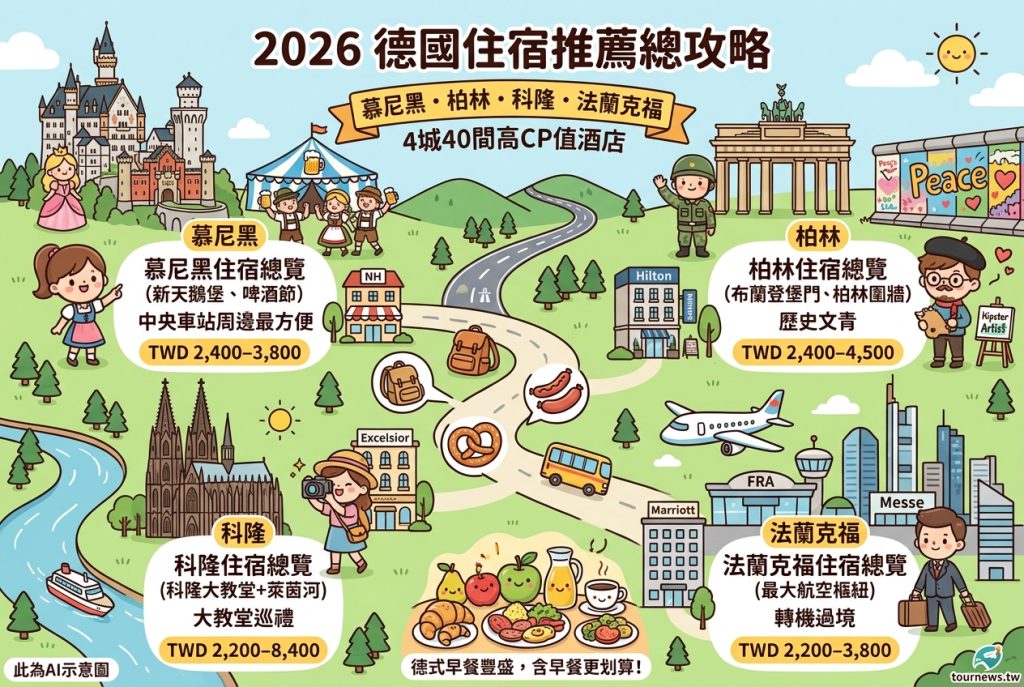 2026德國住宿推薦總攻略|慕尼黑・柏林・科隆・法蘭克福4城40間高CP值酒店 2026德國住宿推薦總攻略|慕尼黑・柏林・科隆・法蘭克福4城40間高CP值酒店 @去旅行新聞網