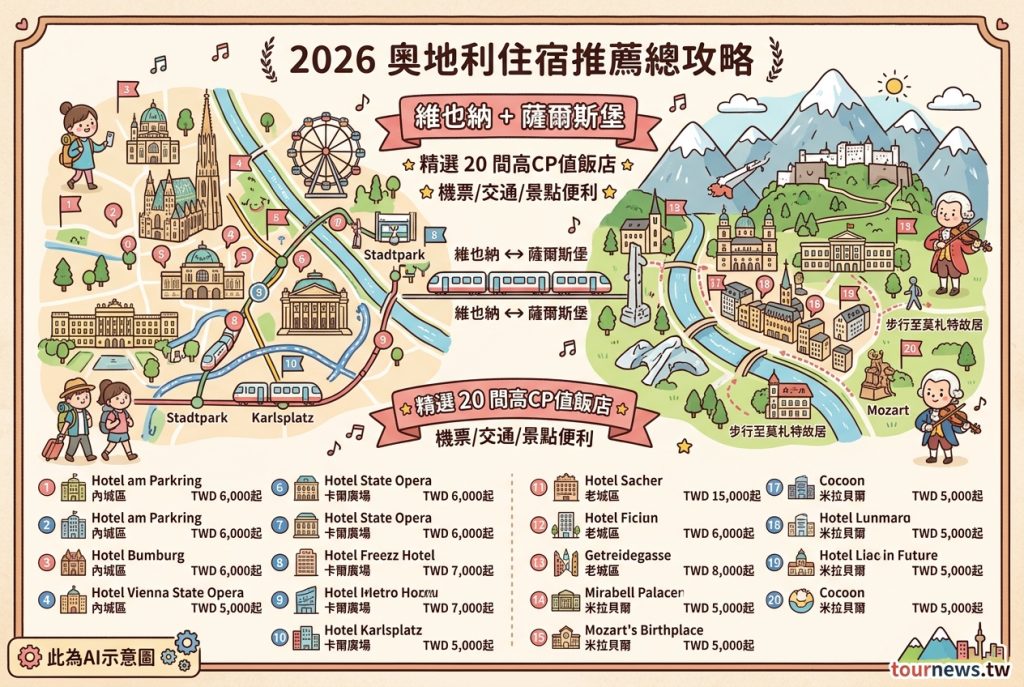 2026奧地利住宿推薦總攻略:維也納+薩爾斯堡20間高CP值飯店精選 2026奧地利住宿推薦總攻略:維也納+薩爾斯堡20間高CP值飯店精選 @去旅行新聞網