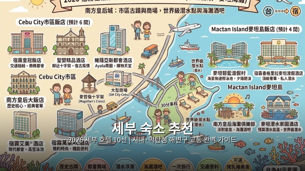 2026 세부 숙소 추천: 접근성 최고 호텔 10선 | 시내·막탄섬 해변구 교통 완벽 가이드 @Tournews
