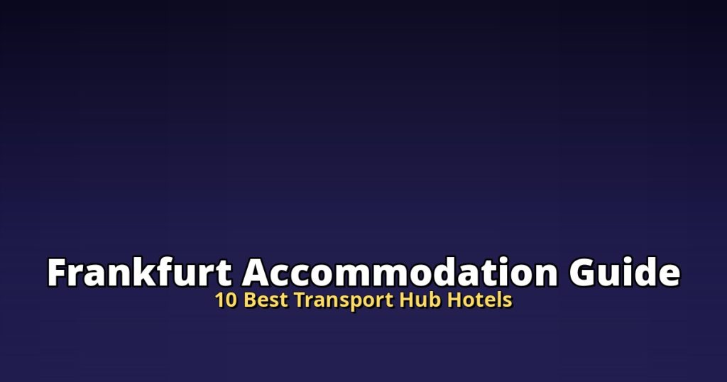 Frankfurt Accommodation Guide | 10 Best Transport Hub Hotels @Tournews