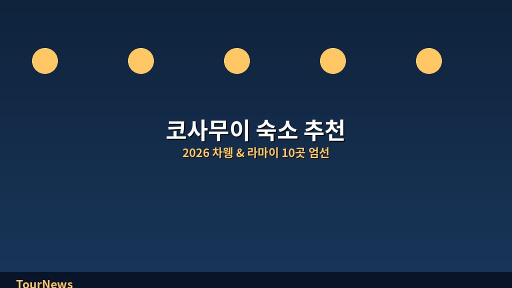 2026 코사무이 숙소 추천 | 해변 휴양 vs 저렴한 대로 10곳 엄선 호텔, 차웽 라마이 쌍지역 공략 @Tournews