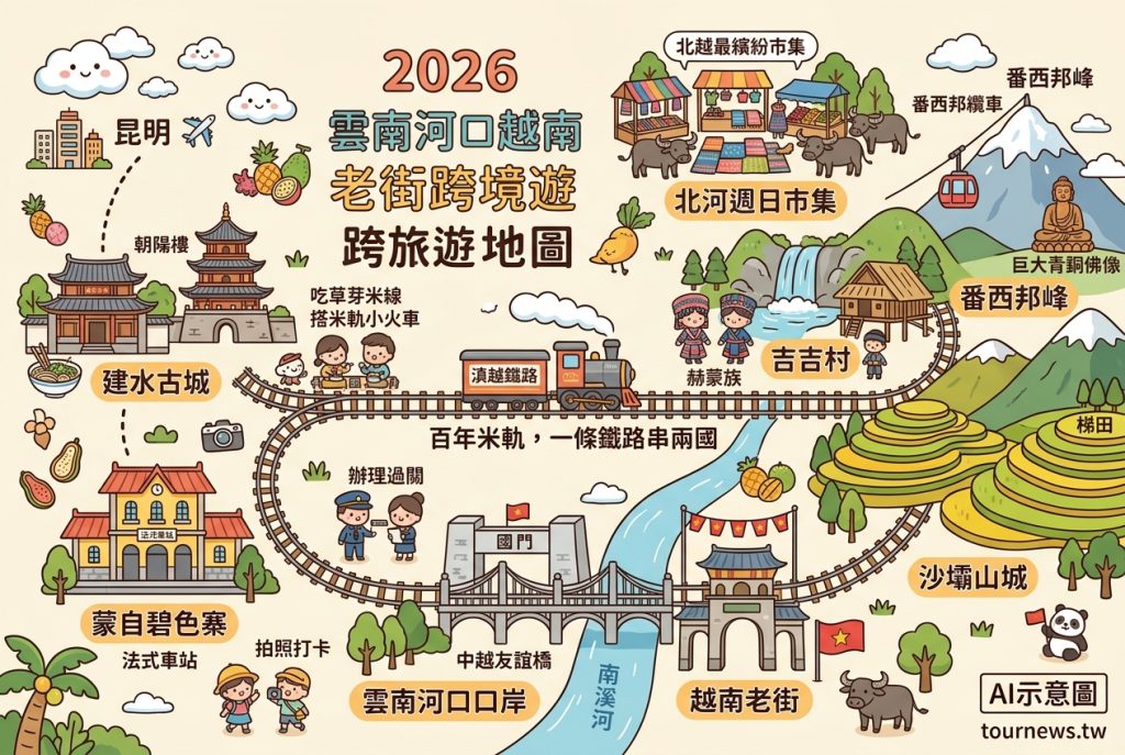 2026雲南河口越南老街跨境旅遊攻略｜昆明建水碧色寨河口過關沙壩，滇越鐵路六日全景 @Tournews
