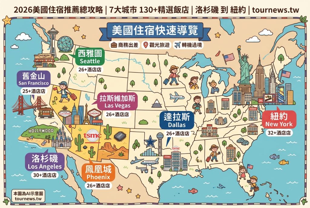 2026美國住宿推薦總攻略|7大城市130間精選飯店,洛杉磯到紐約完整指南 @去旅行新聞網