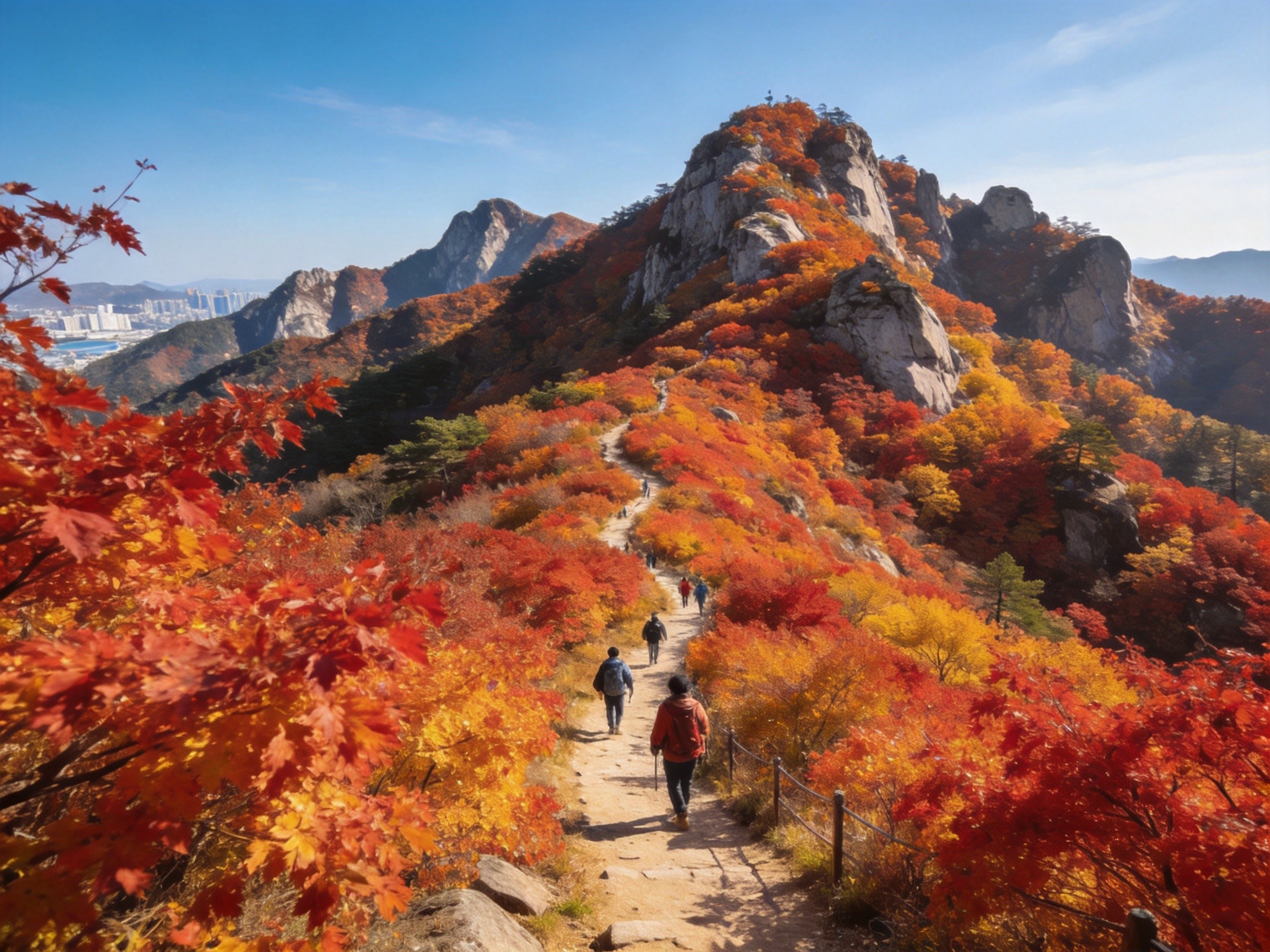 金井山秋天紅葉全景