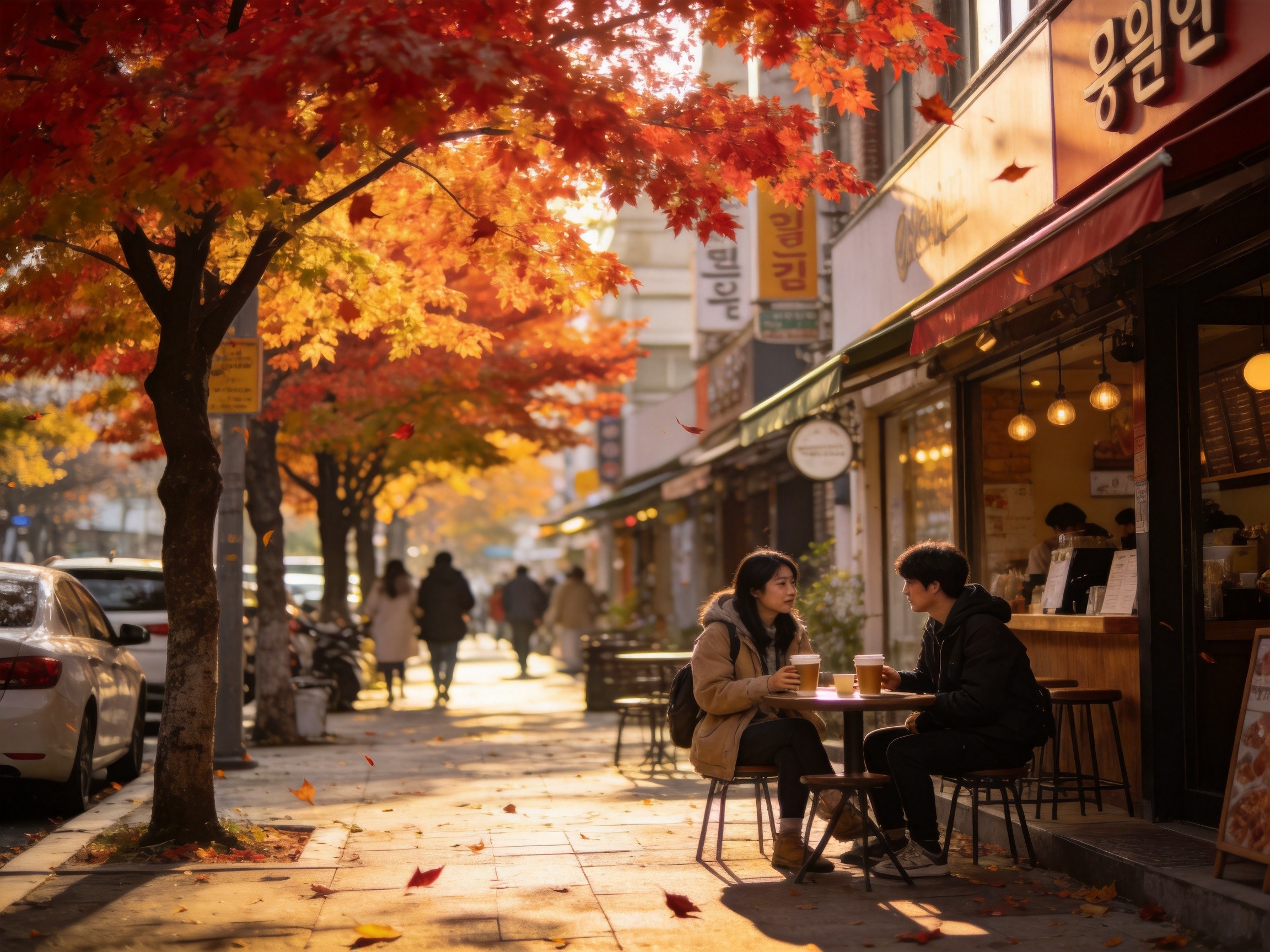釜山大學全浦洞秋景咖啡街