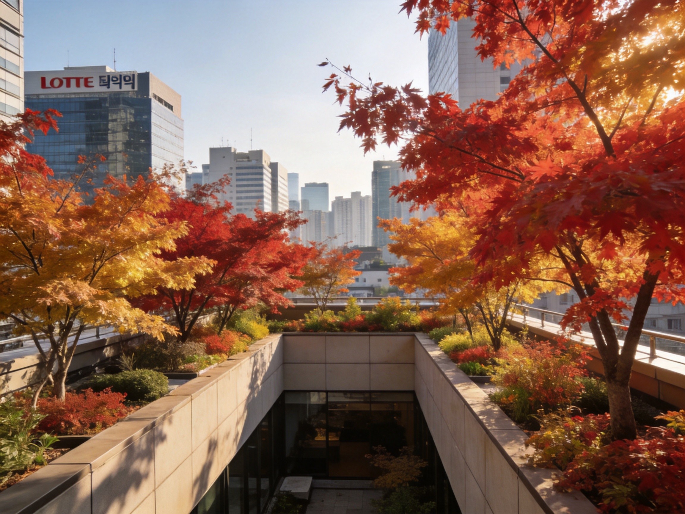 樂天百貨屋頂花園秋景