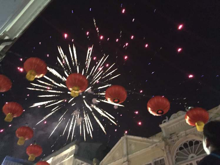 檳城喬治市跨年煙火與燈籠
