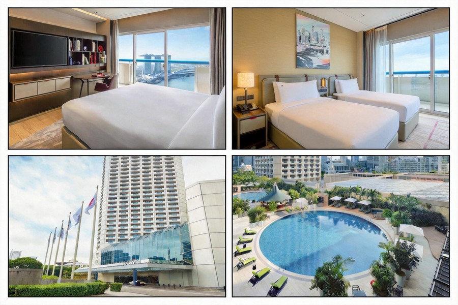 Swissotel The Stamford room composite image