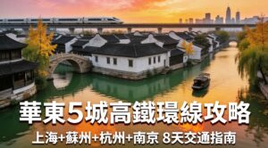 華東5城8天高鐵環線自由行攻略|上海×蘇州×杭州×南京 一次玩透不走回頭路